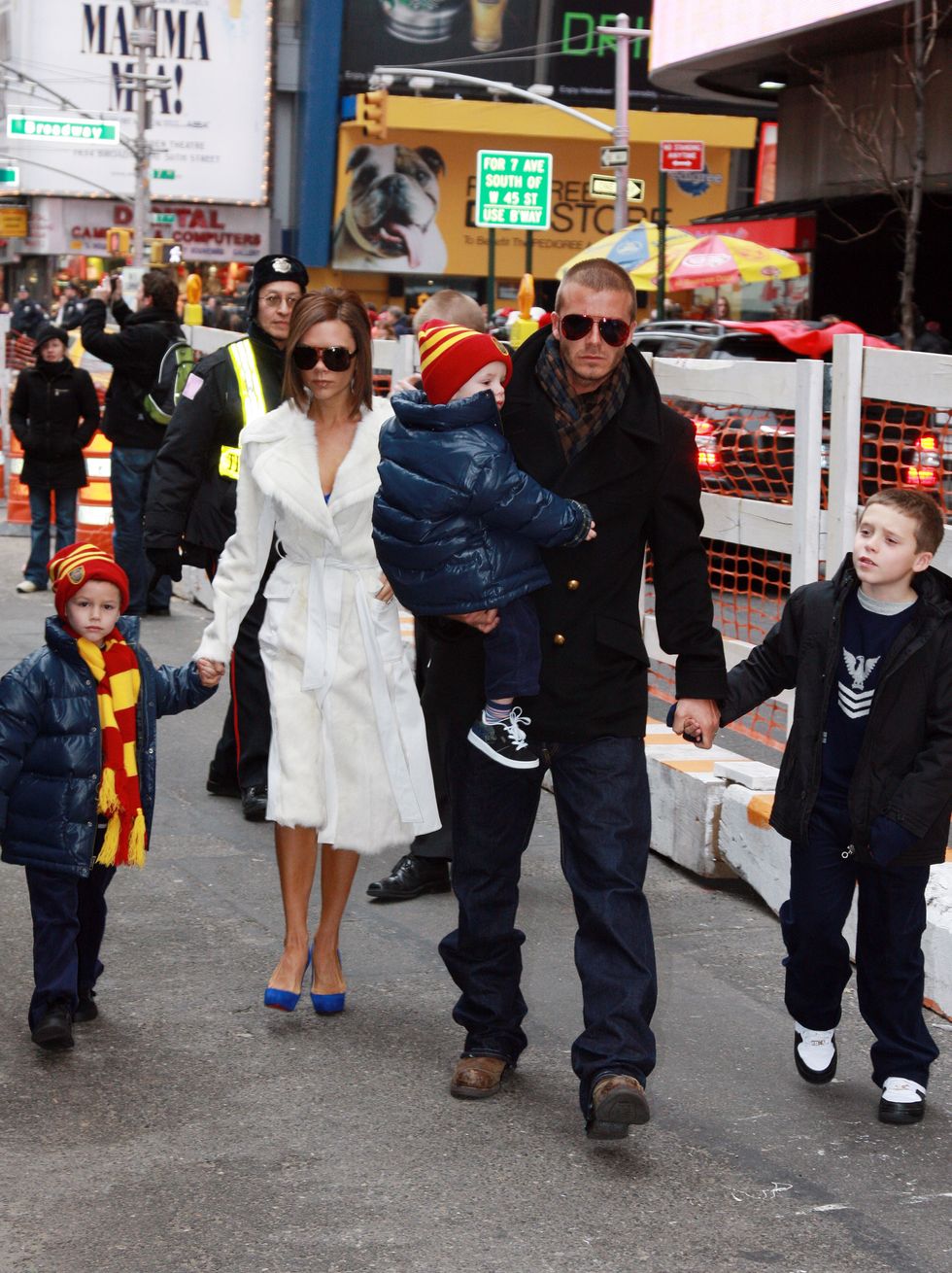 The Beckhams Visit "The Little Mermaid" on Broadway - February 17, 2008