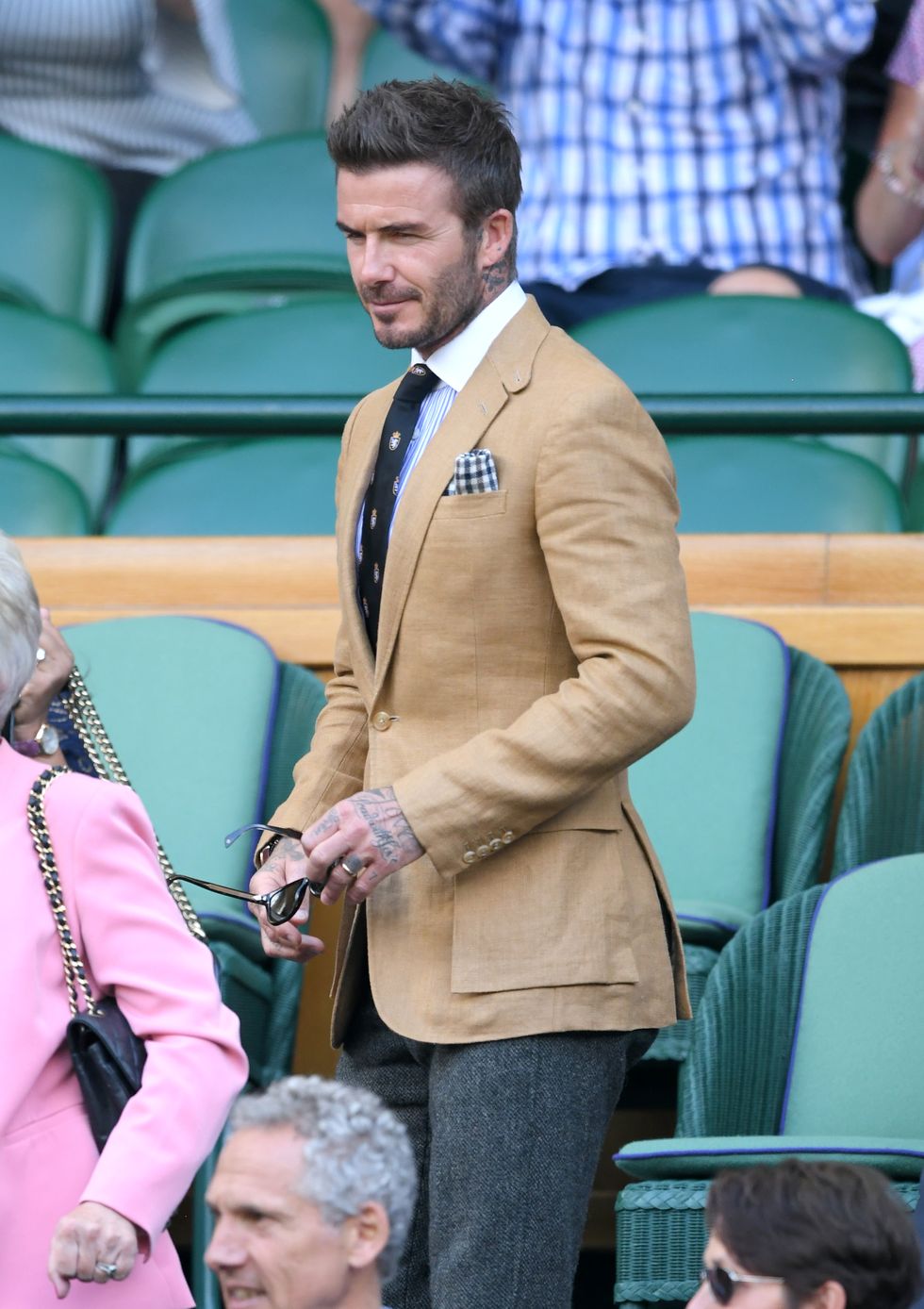David Beckham durante el torneo de Wimbledon