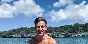 Barechested, Muscle, Chest, Vacation, Arm, Leg, Swim brief, Fitness professional, Physical fitness, Thigh, 