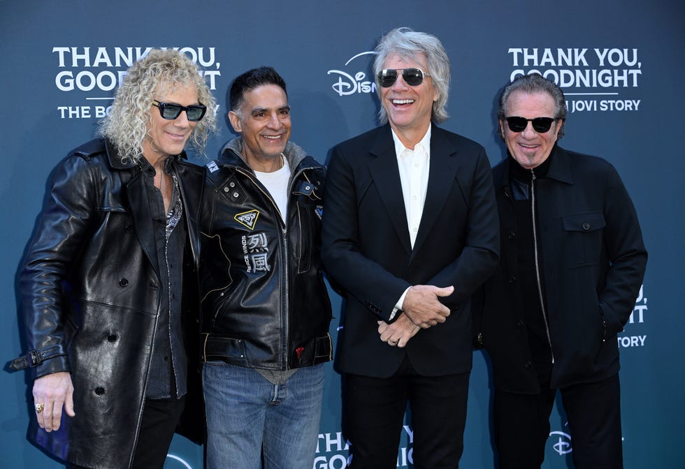 david bryan, gotham chopra, jon bon jovi and tico torres at the premiere of the bon jovi documentary