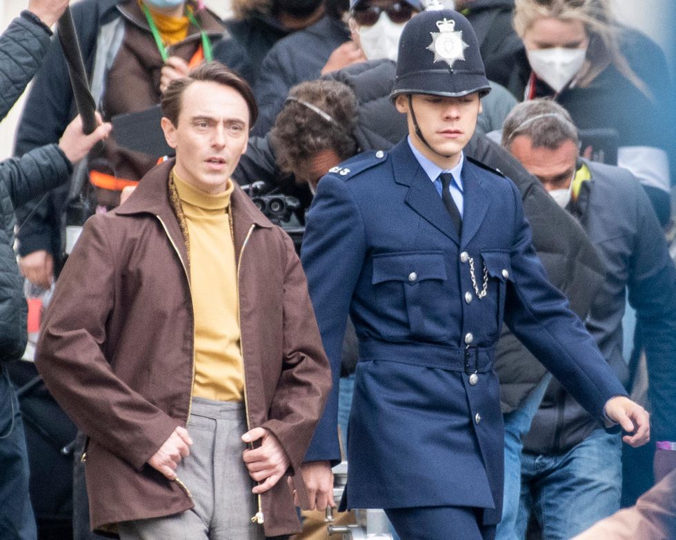 david dawson and harry styles filming for my policeman