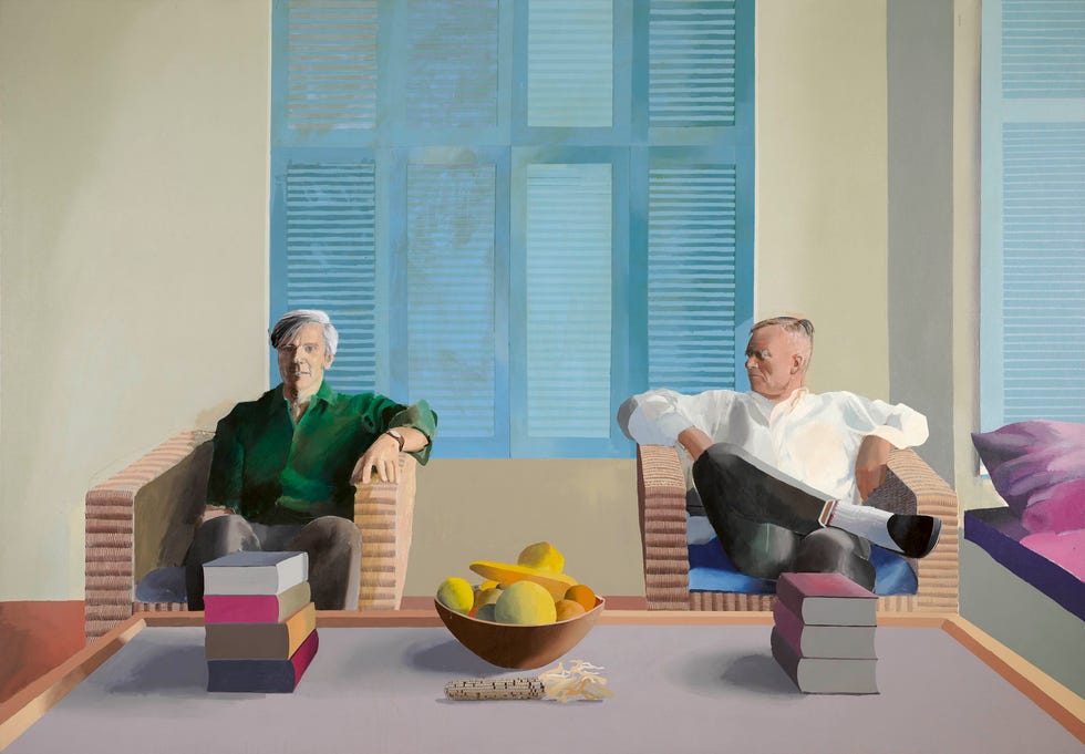 david hockney, christopher isherwood and don bachardy, 1968
