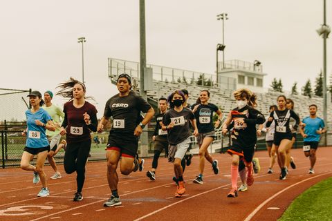 runners participate in the csrd all city mile in october 2021