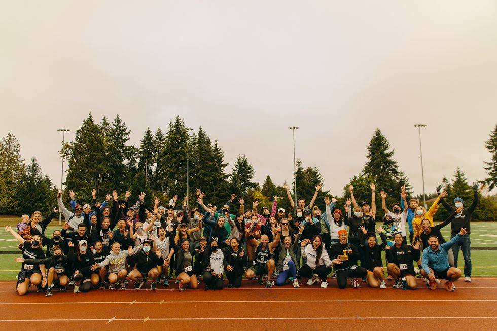 club ﻿seattle runner's division participants attend the first all city mile event on october 3, 2021