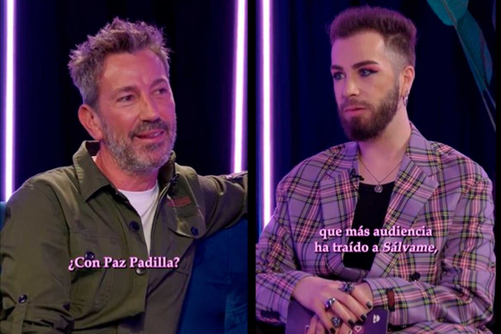 david valldeperas y malbert durante la entrevista que hizo el influencer al que fuera directos de salvame