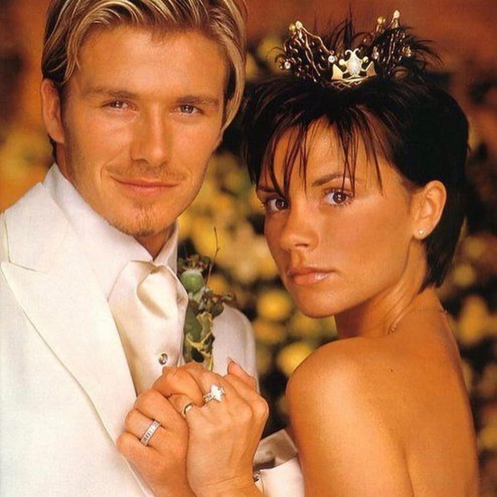 David y Victoria Beckham en su boda