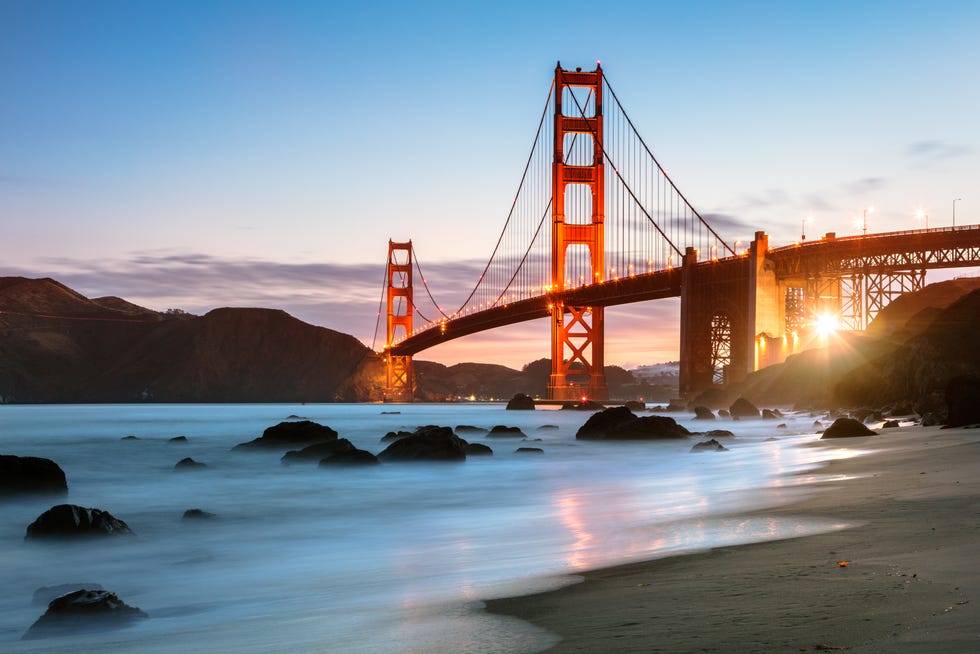 Dawn at the Golden gate bridge, San Francisco, USA