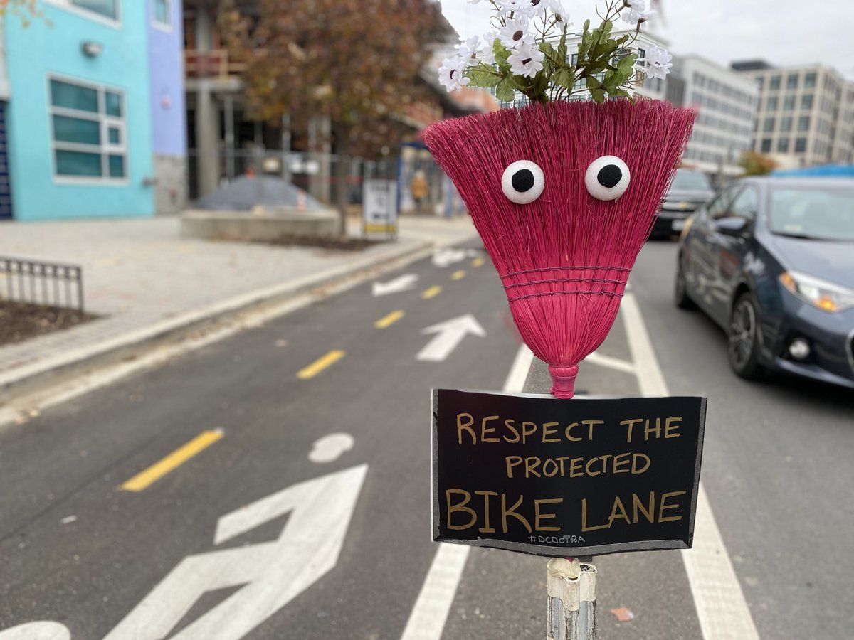 Washington, D.C. bike lane brooms