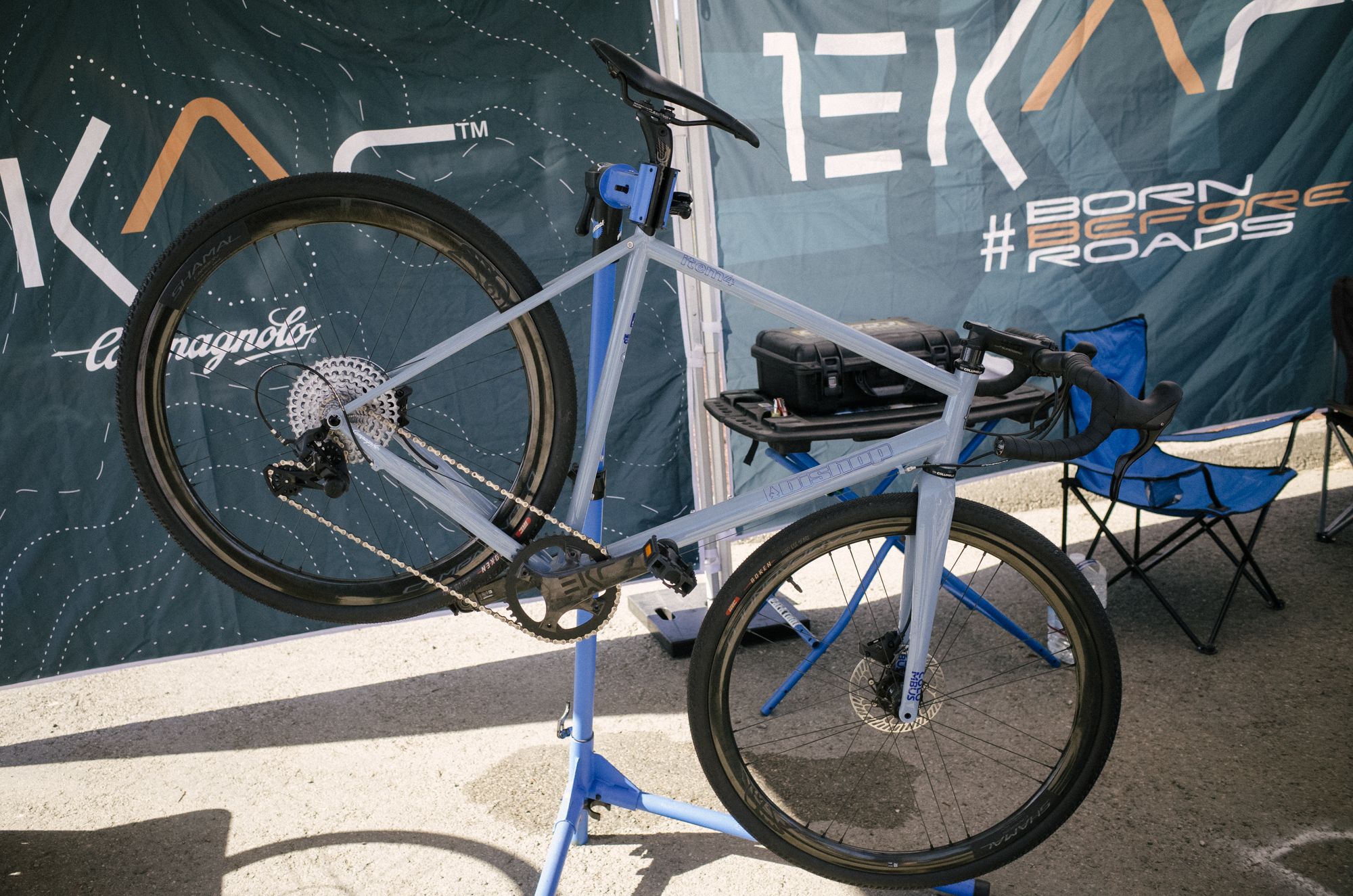 This Bishop gravel bike inside the Campagnolo booth had some stunning details. 