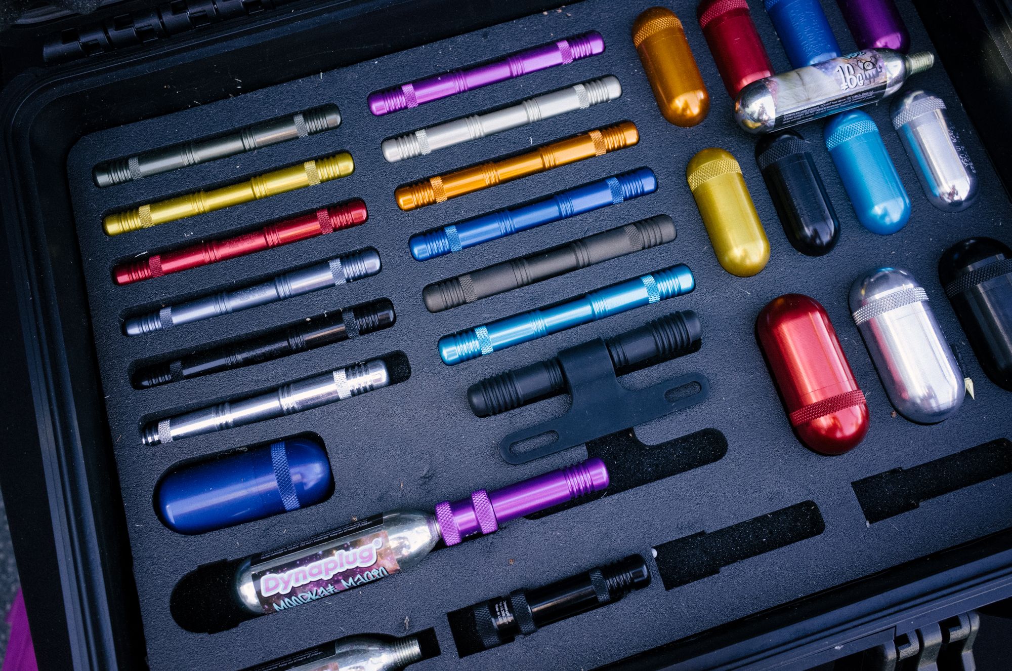 Dynaplug was showing off their plug kits in all the pretty colors. Plus a yet-to-be-released hidden bar end tool. 