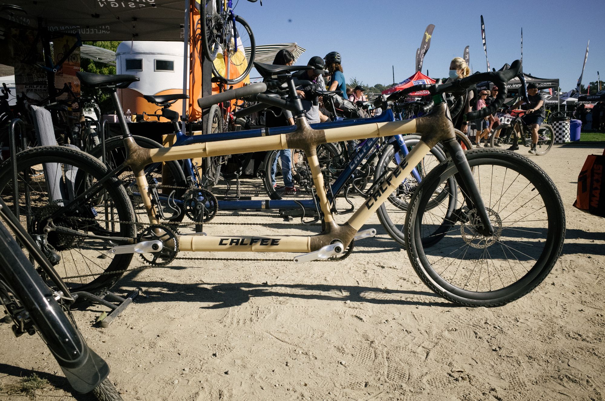The Booomer Yonso was right next to this bamboo tandem from Calfee, which seemed appropriate. 