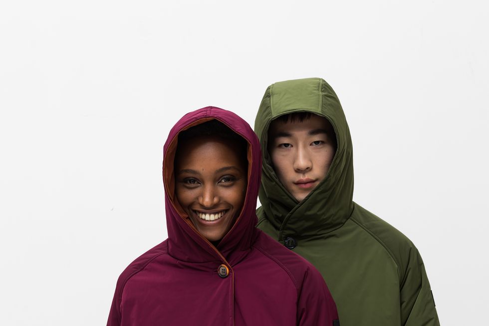 Face, People, Red, Hoodie, Green, Pink, Head, Outerwear, Smile, Fun, 