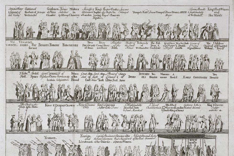 ddn6rf the coronation procession of king george ii, october 1727, c1727 artist anon
