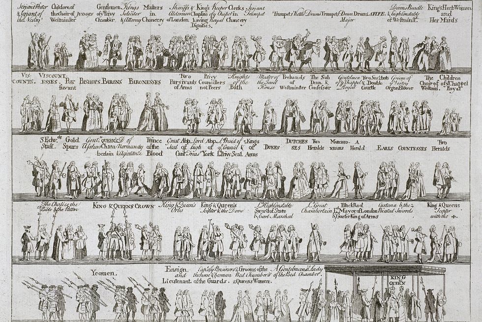 ddn6rf the coronation procession of king george ii, october 1727, c1727 artist anon