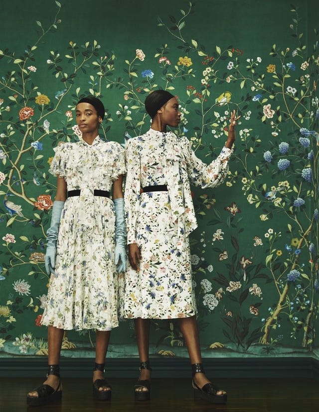 erdem and de gournay dresses and wallpaper