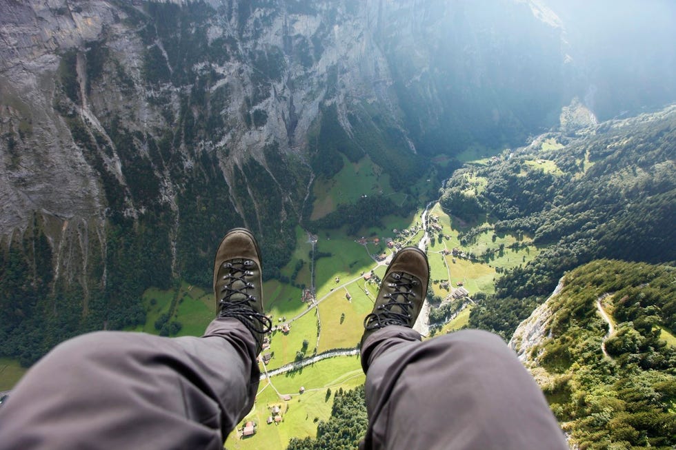 Hoog boven het Lauterbrunnental