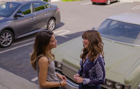 dead to me l to r natalie morales as michelle gutierrez and linda cardellini as judy hale in dead to me cr courtesy of netflix  © 2022 netflix, inc