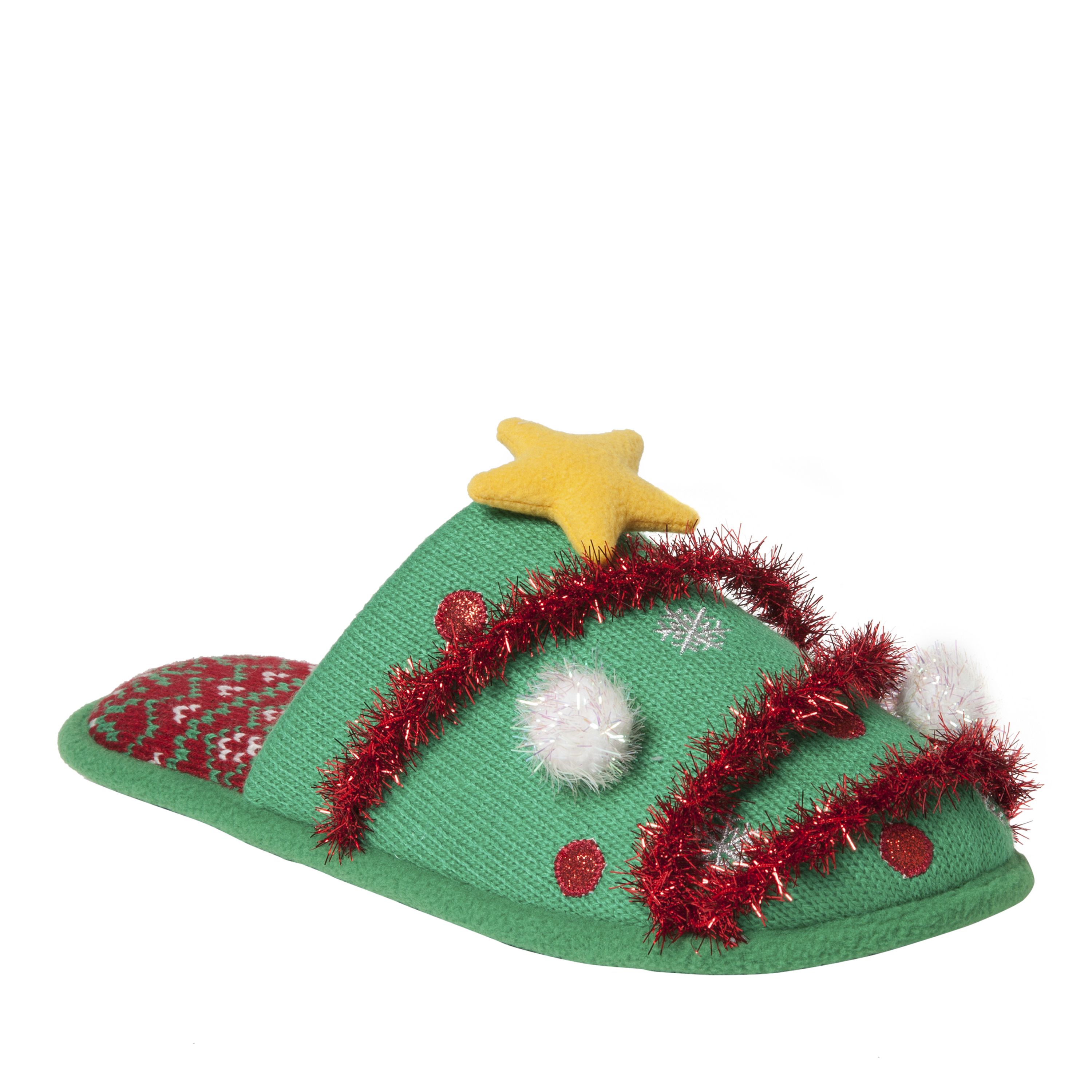 Footwear, Green, Slipper, Product, Shoe, Baby & toddler shoe, Christmas, Christmas tree, Christmas ornament, 
