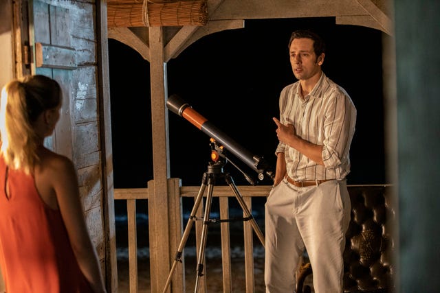 death in paradise s12,06 01 2023,1,l r sophie chambers chelsea edge, di neville parker ralf little,red planet pictures,denis guyenon