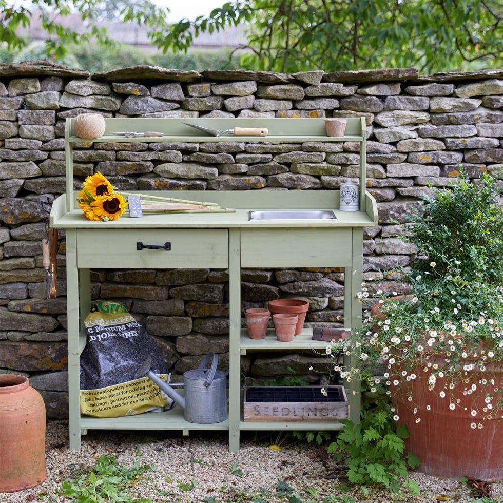 mesa de exterior para jardinería