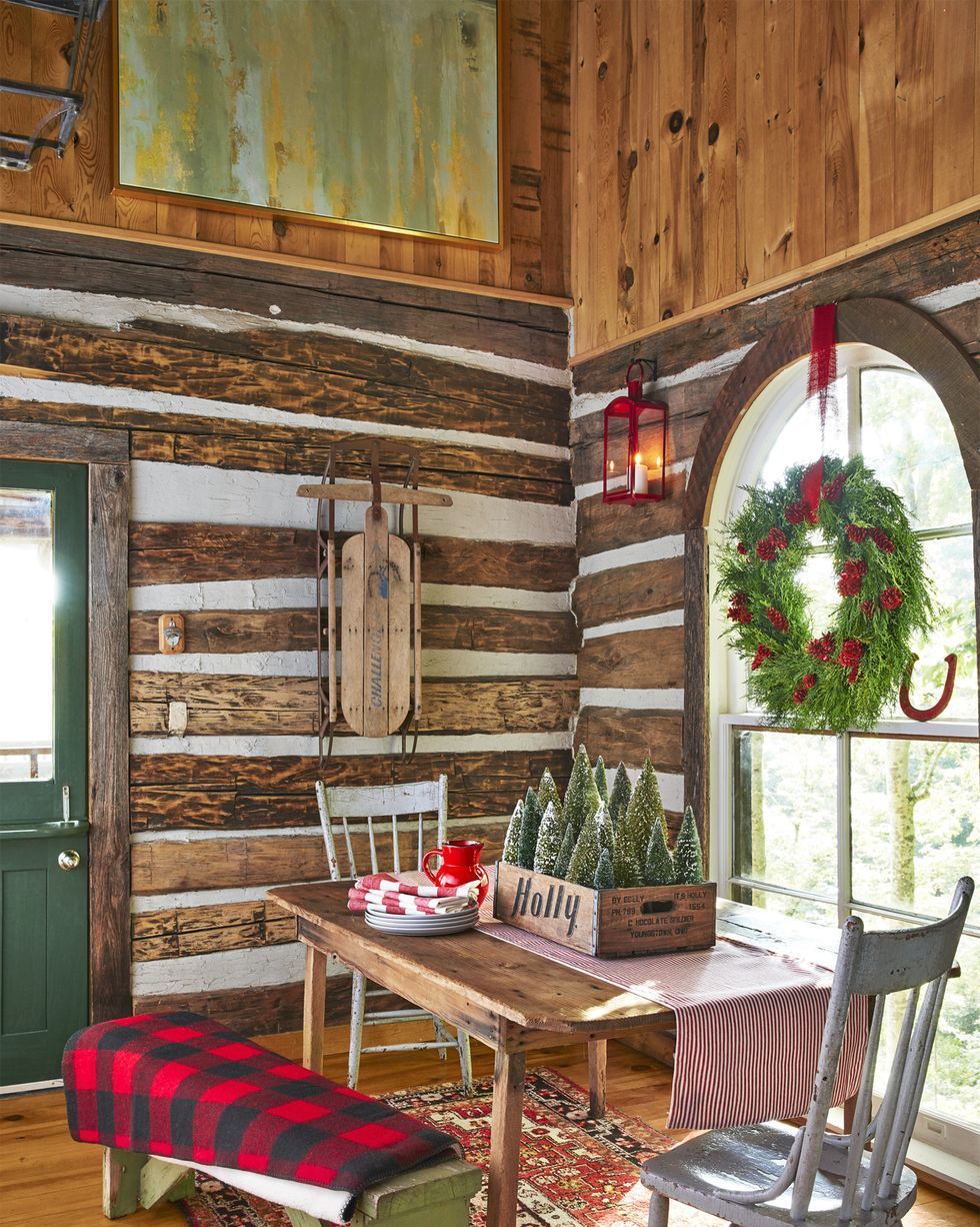 decoracion navidad comedor madera en estilo rustico