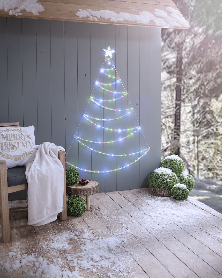 árbol de navidad con luces led para decorar exterior en navidad