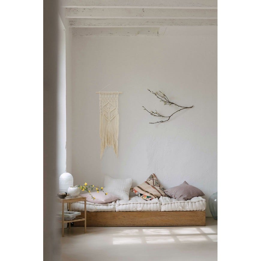 ideas diy cómo decorar con ramas del campo mural de pared rama y macramé