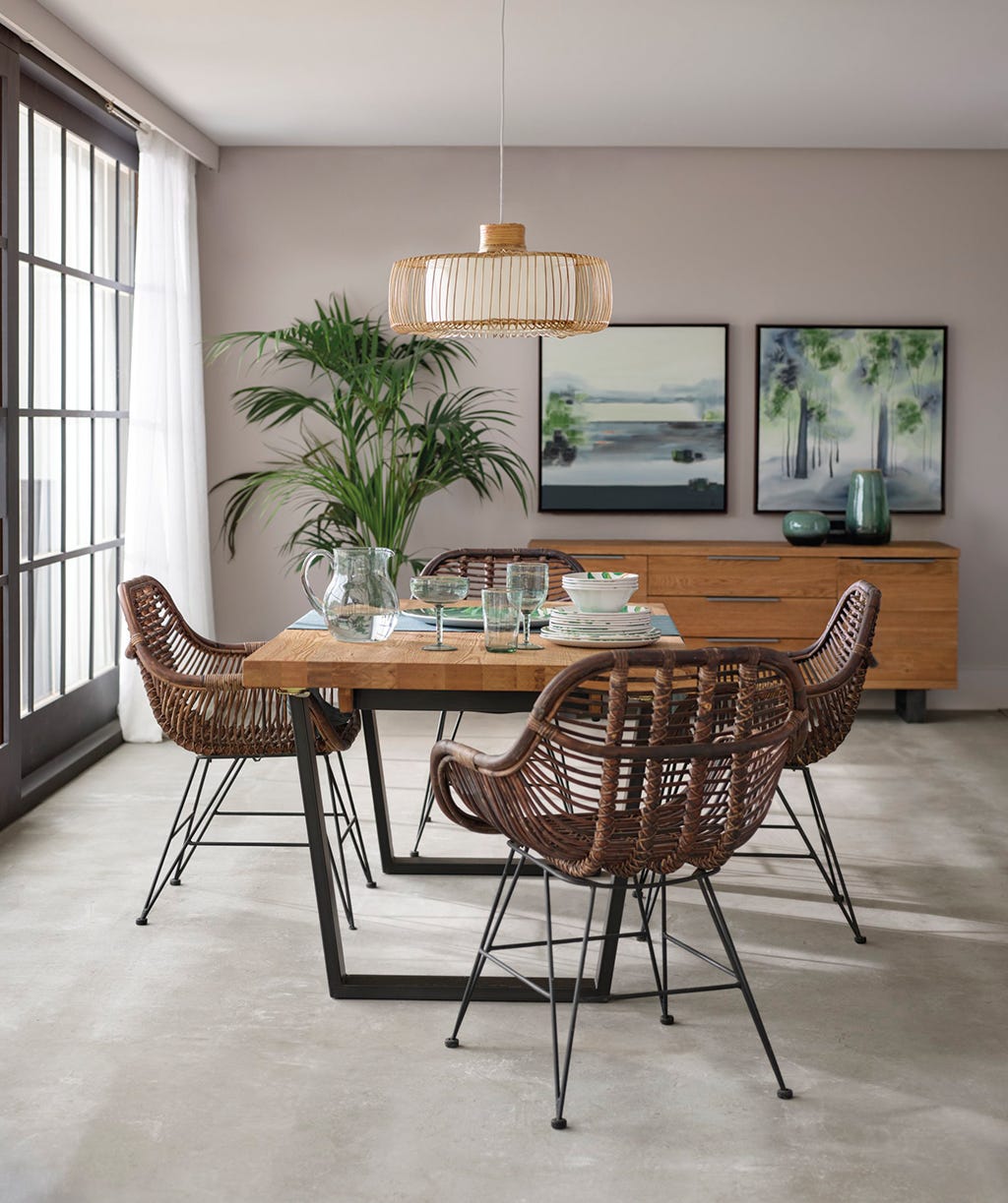 Furniture, Room, Dining room, Interior design, Table, Floor, Chair, Kitchen & dining room table, Building, Flooring, 