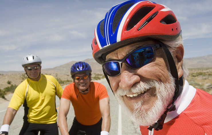 Older cyclists. 