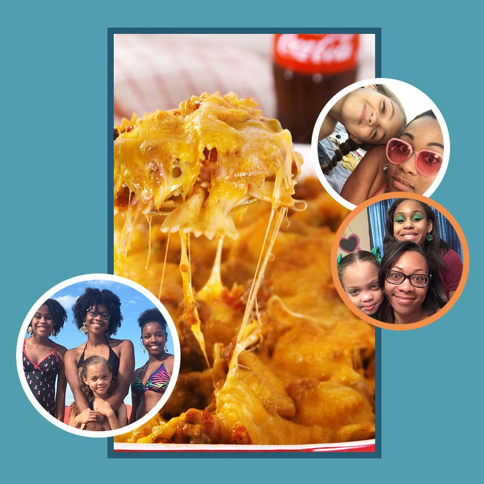courtney wright, her daughters, and her cheesy bowtie pasta bake courtney wright, her daughters, and her cheesy bowtie pasta bake