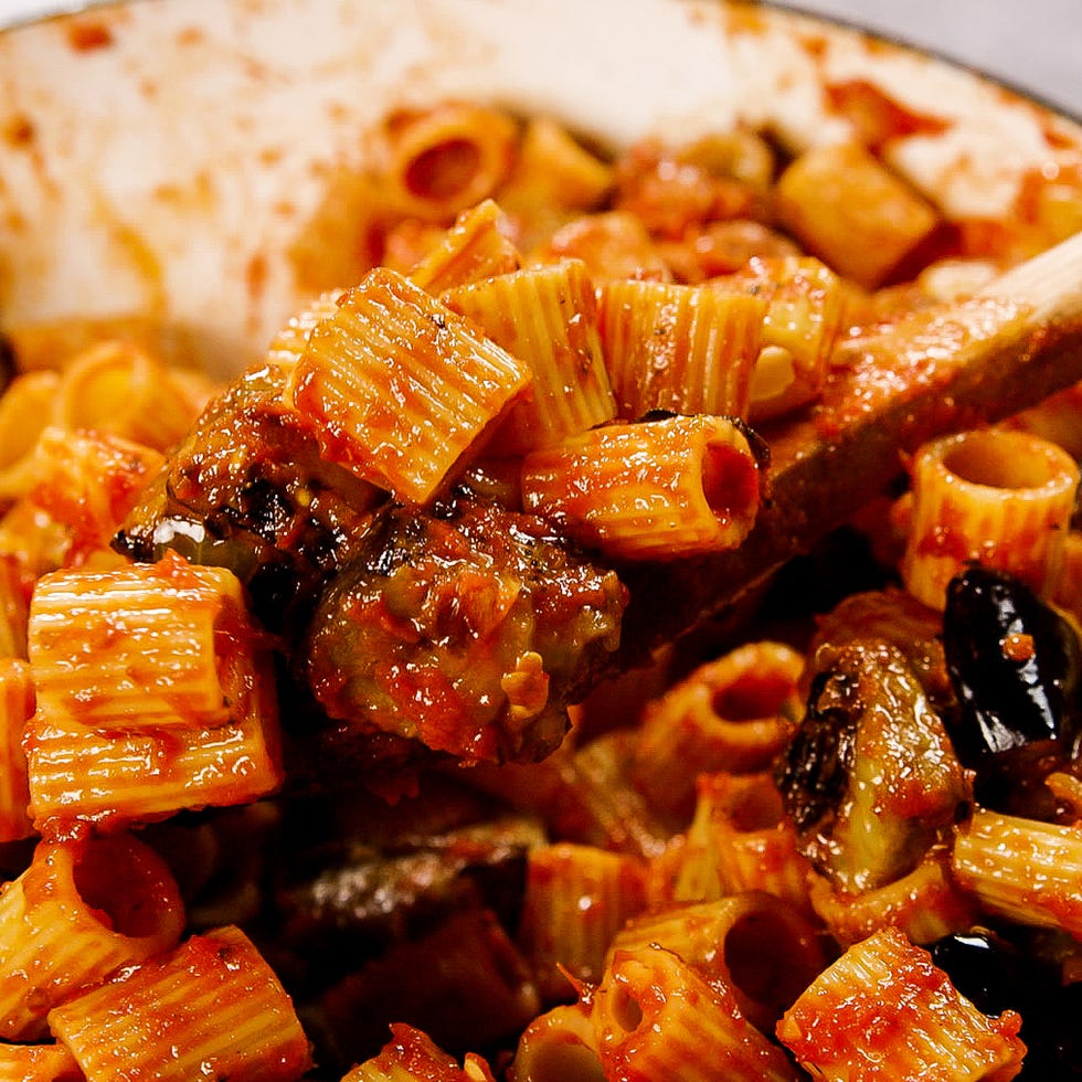 rigatoni in a tomato sauce with eggplant