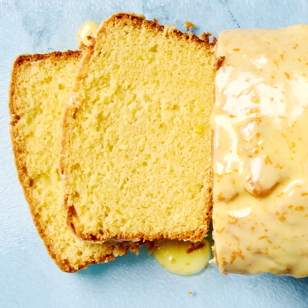 slices of orange cake glazed with orange icing