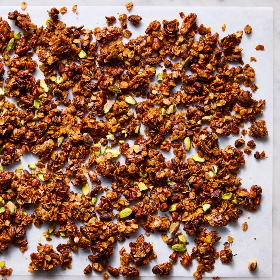 oats pistachios walnuts and honey granola