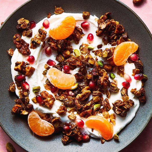 oats pistachios walnuts and honey granola