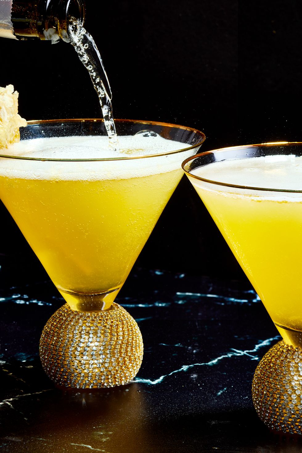 a blend of honey, tequila, peach nectar, and lemon juice makes this cocktail the perfect balance of sweet and tangy, while the prosecco keeps it light