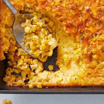 classic midwestern casserole made with jiffy muffin mix, creamed corn, and fresh corn then baked and topped with paprika and chives