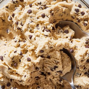edible cookie dough in a bowl with spoons