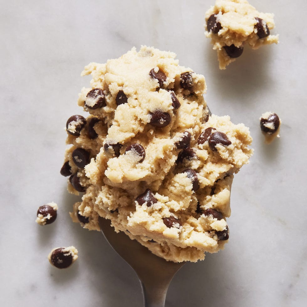 edible cookie dough on a spoon