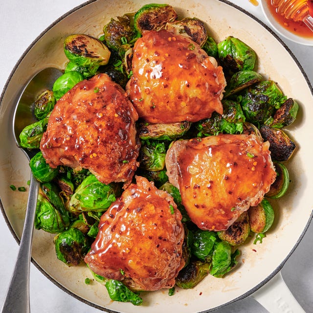 Best Hot Honey Chicken And Brussels Sprouts Recipe How To Make Chicken And Brussels Sprouts