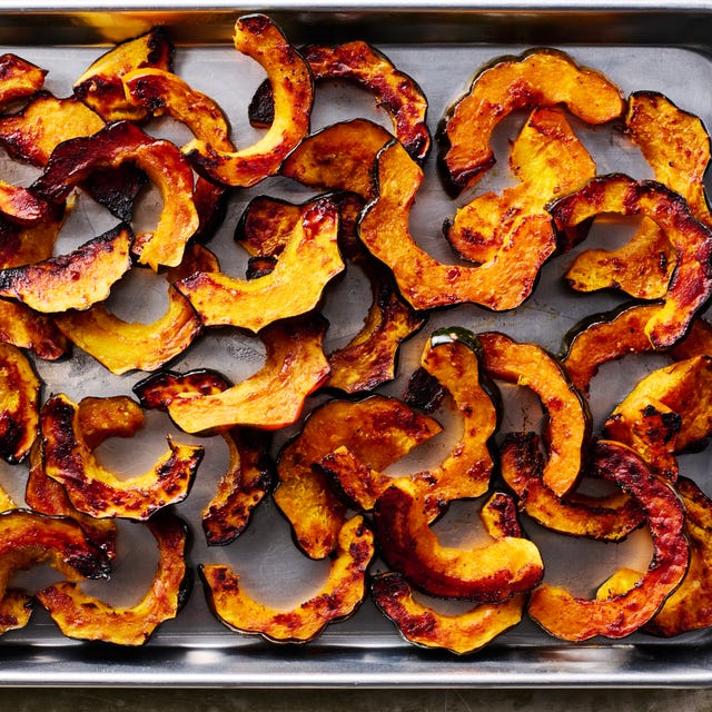 acorn squash on a sheet pan