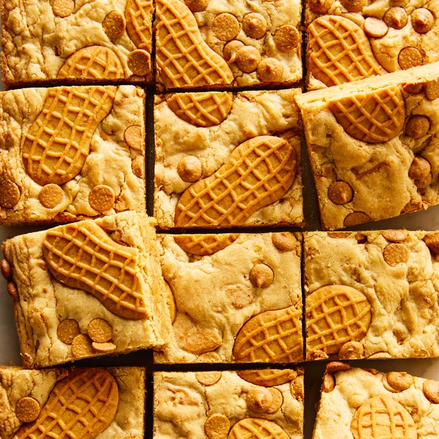 Nutter butter cookie bars nutter butter cookie bars topped with nutter butter cookies and peanut butter chips