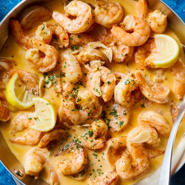 Creamy Lemon Garlic Shrimp large, juicy shrimp are tossed in old bay seasoning and lemon zest, sauteed in butter until tender, then tossed in a creamy white wine and garlic infused sauce