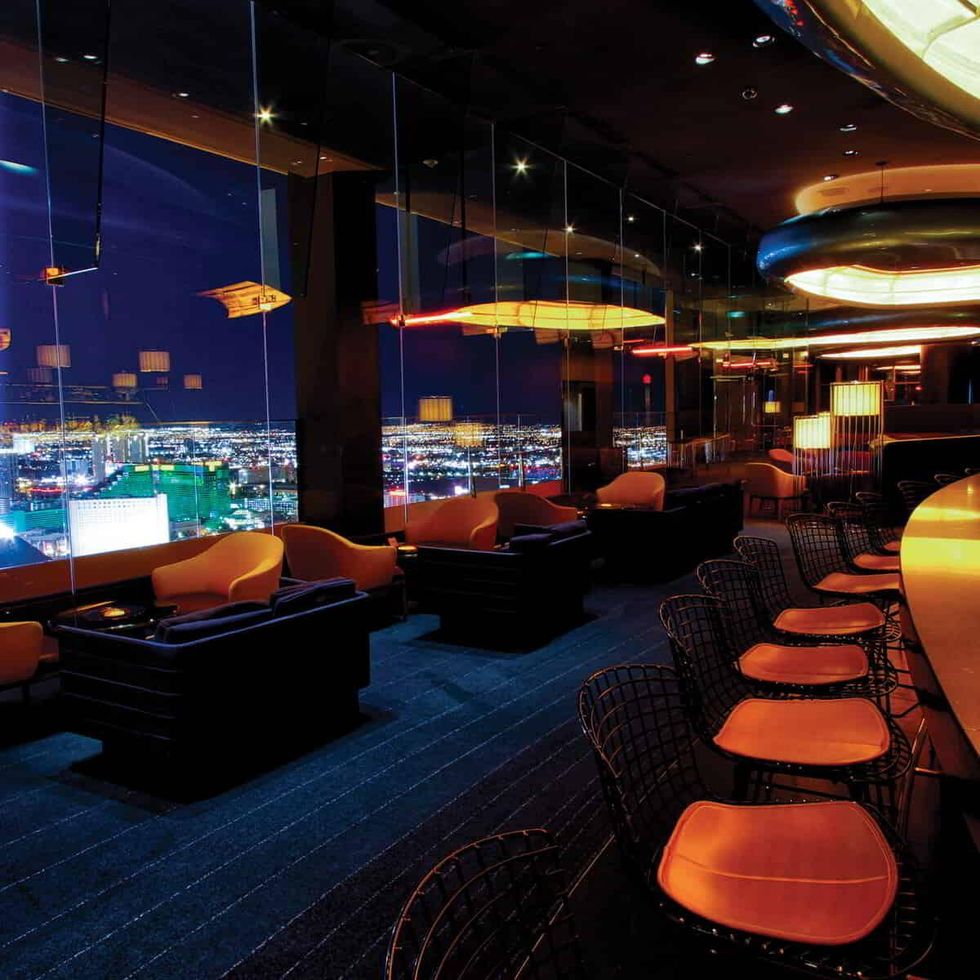 the panoramic view from delano las vegas's skyfall lounge