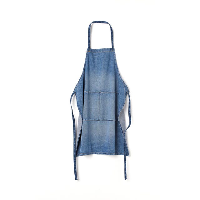 delantal en denim lavado de algodón orgánico