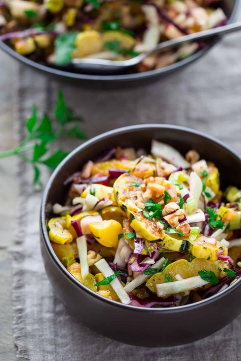 roasted delicata squash with warm pickled onion dressing