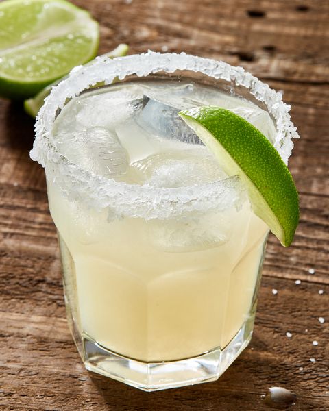 glass of cadillac margarita rimmed with salt