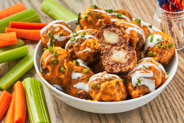 Cheese Stuffed Buffalo Mustard Meatballs - Delish.com