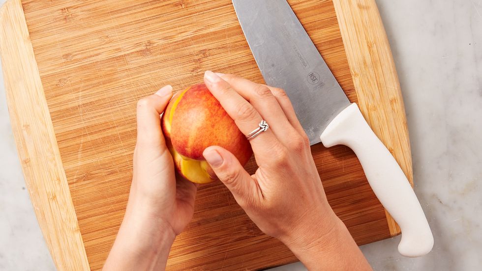 How To Cut A Peach - Delish.com