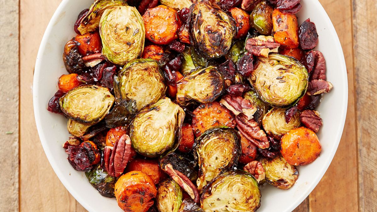 preview for Balsamic Roasted Veggies are the Perfect One-Pan Side Dish for Thanksgiving.
