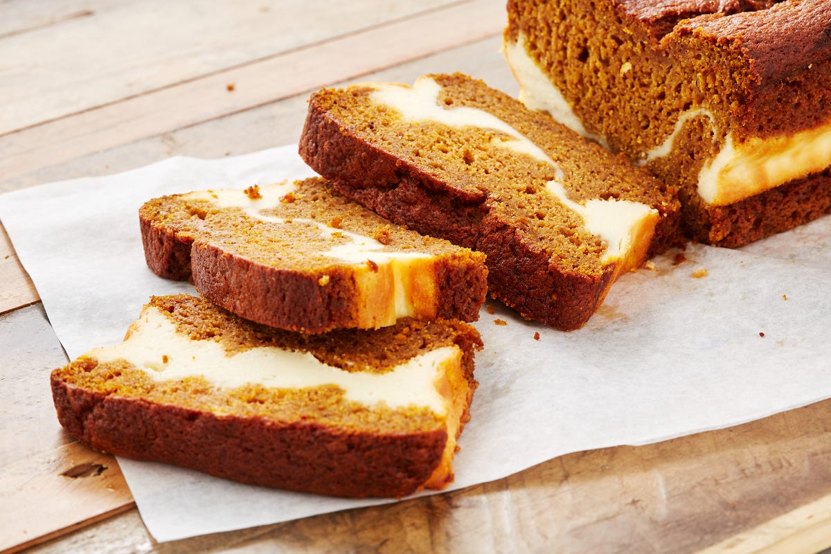 preview for It's All About the Swirl in this Cheesecake-Stuffed Pumpkin Bread